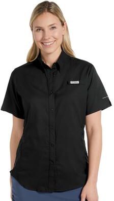Columbia Women's Tamiami II Short-Sleeve Shirt (Size Small) Black, Polyester