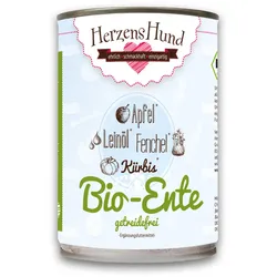 Herzenshund Bio-Ente | 12 x 400g Hundefutter nass