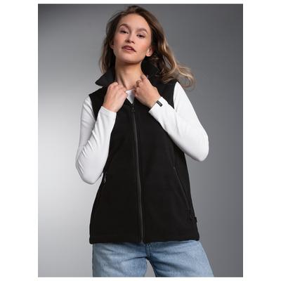 Fleeceweste TRIGEMA "TRIGEMA Fleeceweste", Damen, Gr. S, schwarz, 100% Polyester, lang, Westen Fleeceweste