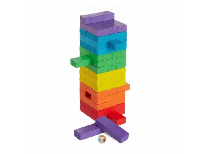Relaxdays Holz Wackelturm bunt