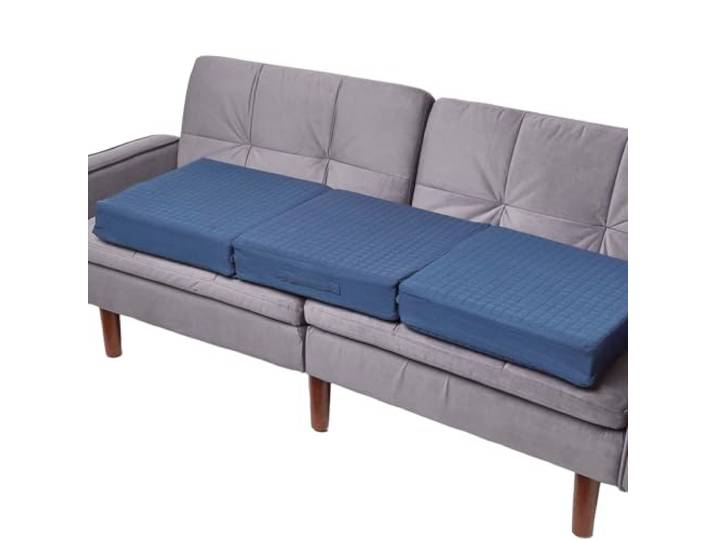 Homescapes Sitzerhöhung Sofa 3-Sitzer dunkelblau 150x50x10 cm, Dicke Sitzkissen Erhöhung für Erwachsene & Senioren, klappbares Aufstehkissen, orthopädischer Schaumstoff mit Baumwollbezug