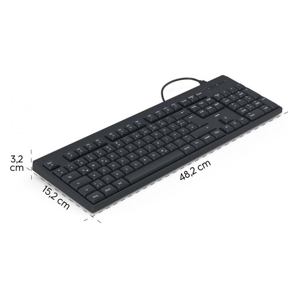 Hama Kabelgebundene Tastatur CK-100 schwarz (DE, Kabelgebunden) (U8173050)