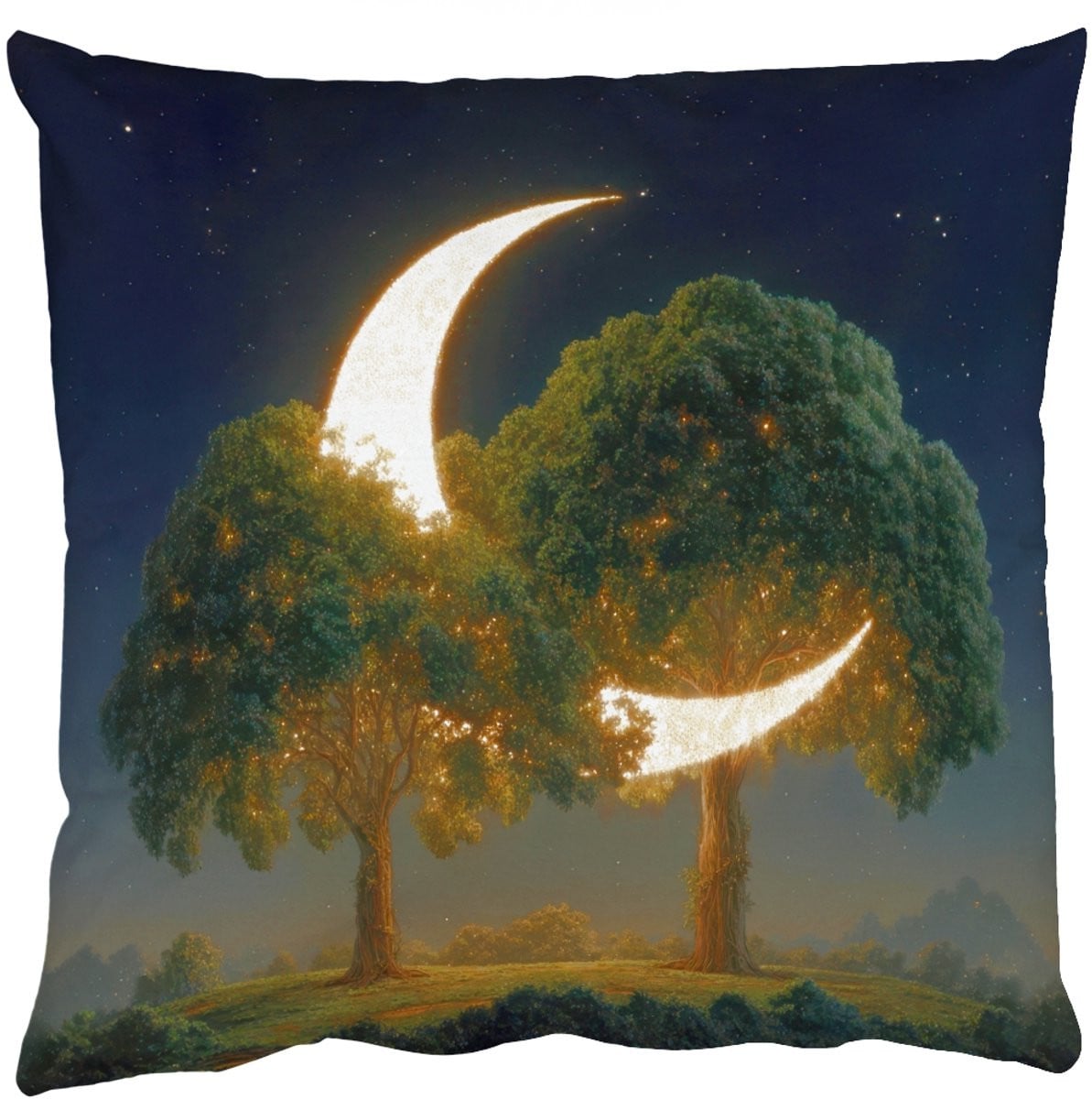 PillowMonkey Sierenkussen Maan en Bomen Rust - 50 x 50 cm