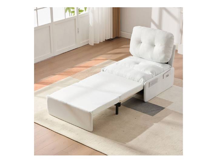 MODFU Schlafsofa Multifunktions-Schlafsofa 195x81,5 cm in Leinen-Optik, 2-in-1 als Sessel & Gästebett nutzbar 1 Teile, Platzsparendes Ausziehsofa für kompakte Räume
