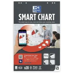 OXFORD Smartchart Flipchart-Papier Kariert Euro 90 g/m2 3 Stück à 20 Blatt