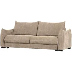 Schlafsofa Jonne Chenille, modern und wandelbar, Natur, bequem gepolstert mit Bettkasten