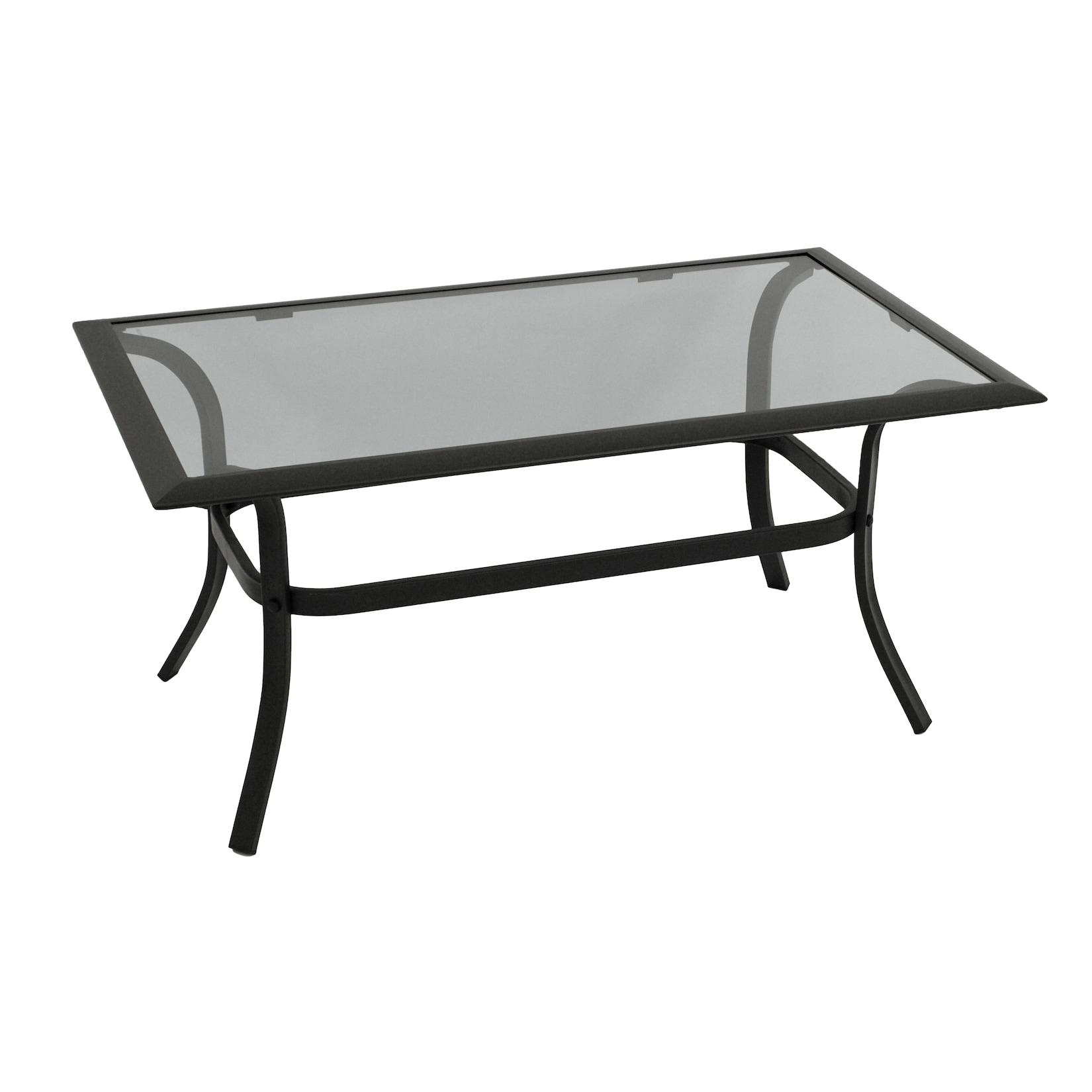 Beistelltisch ZAGREB 102x61x48cm, Stahl schwarz + Glas grau getönt