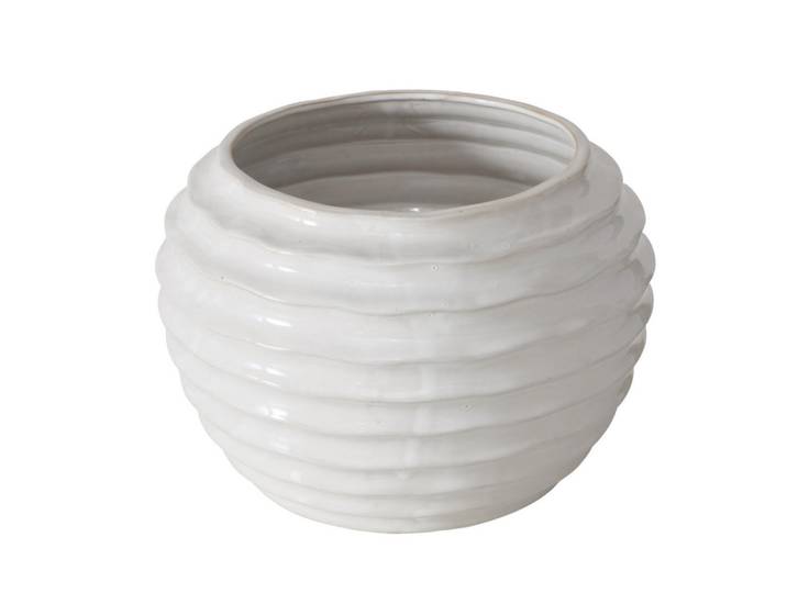 Boltze Home Keramikvase Nanny Ø 17 cm, Weiß, Keramik, 17 cm, Dekoration, Vasen, Keramikvasen