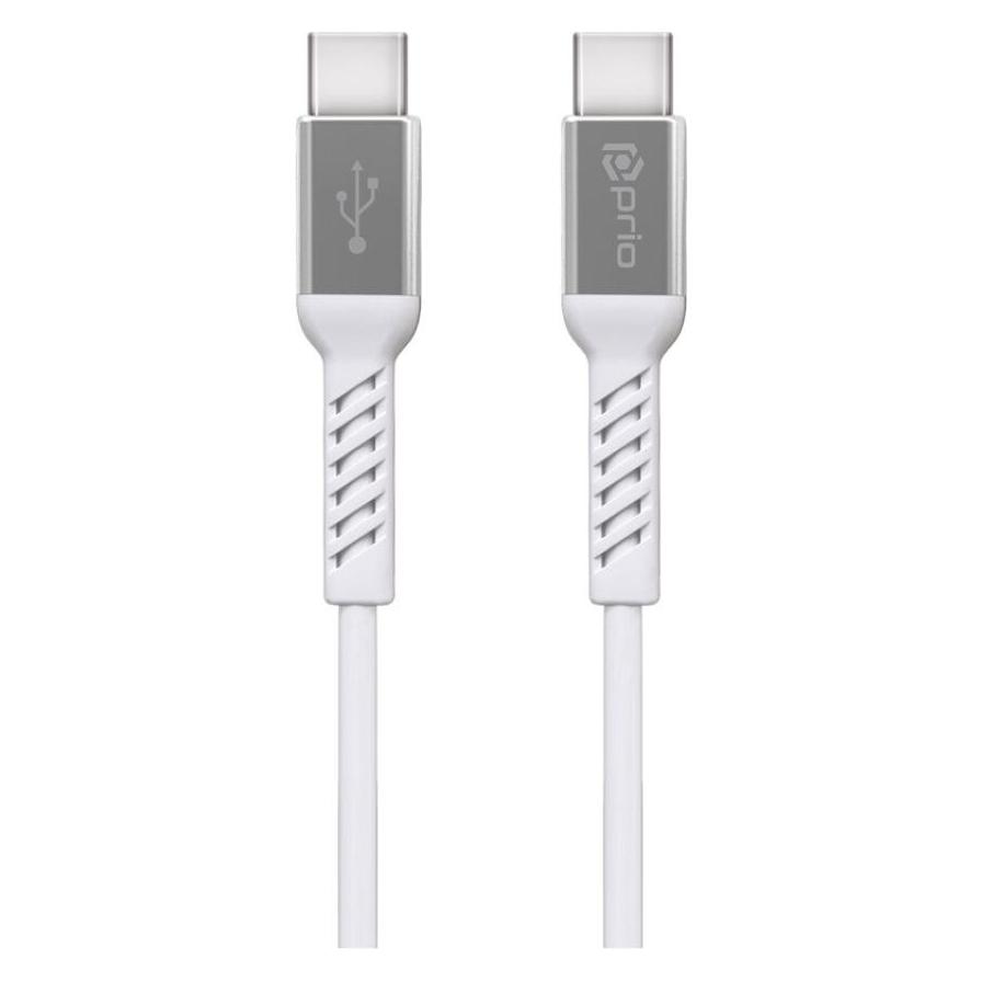 prio High-Speed Charge & Sync -USB-C-auf-USB-C-Kabel, 5 A, 1,2 m, Weiss (1.20 m, USB 2.0) (PCA-1401)