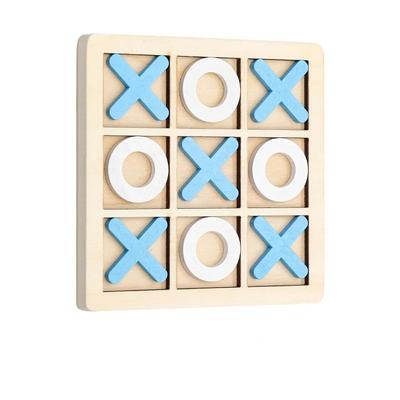 Wooden Tic Tac Toe Game Board For Family Fun, Outdoor Play & Kids Learning blue