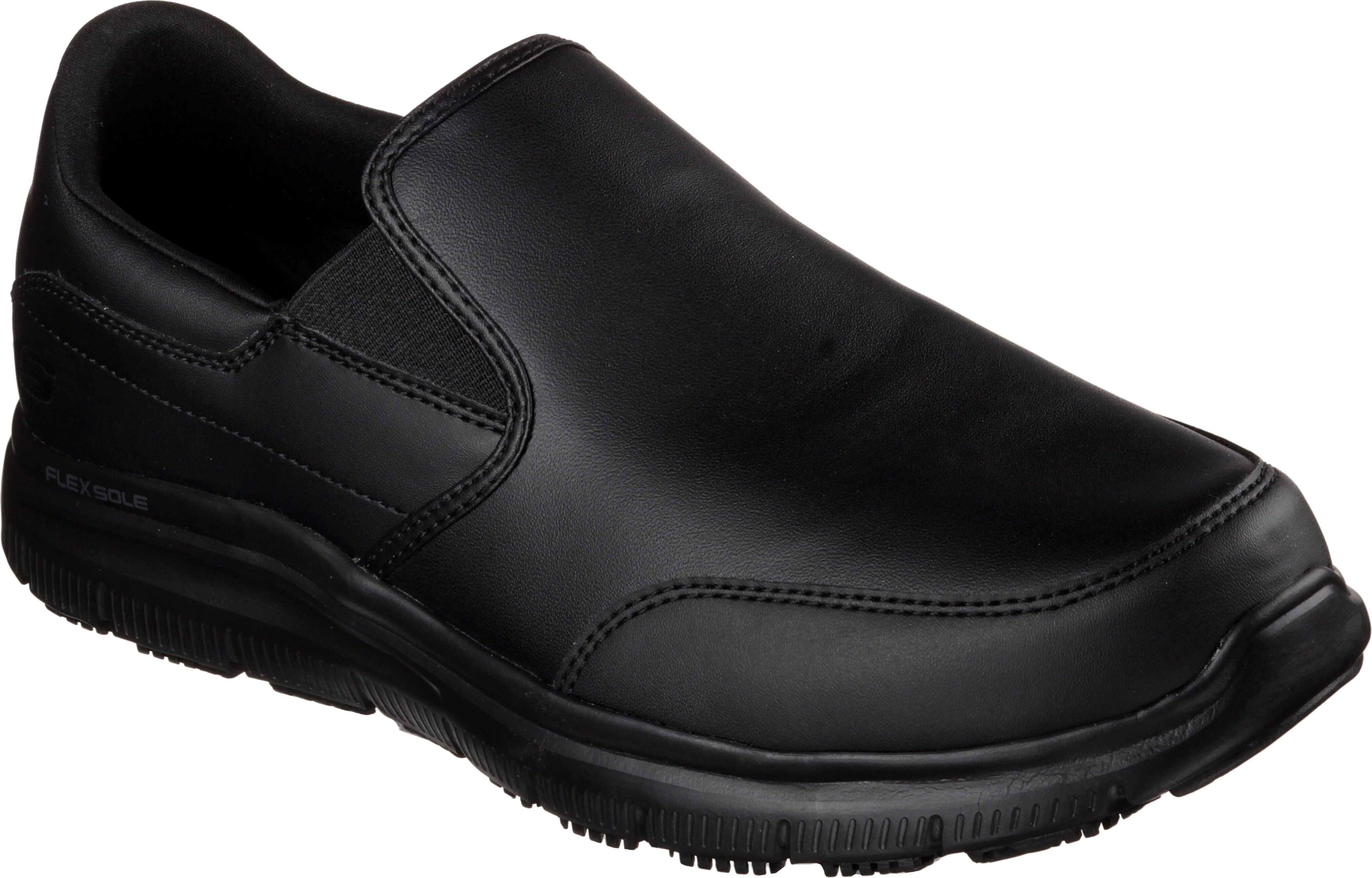 Berufsschuh SKECHERS "FLEX ADVANTAGE SR" Gr. 41, schwarz, 41, Textil, Leder, Schuhe, Berufsschuh, Slipper für Gastronomie, Pflege, Krankenhaus mit Stretcheinsatz schwarz 41, Textil
