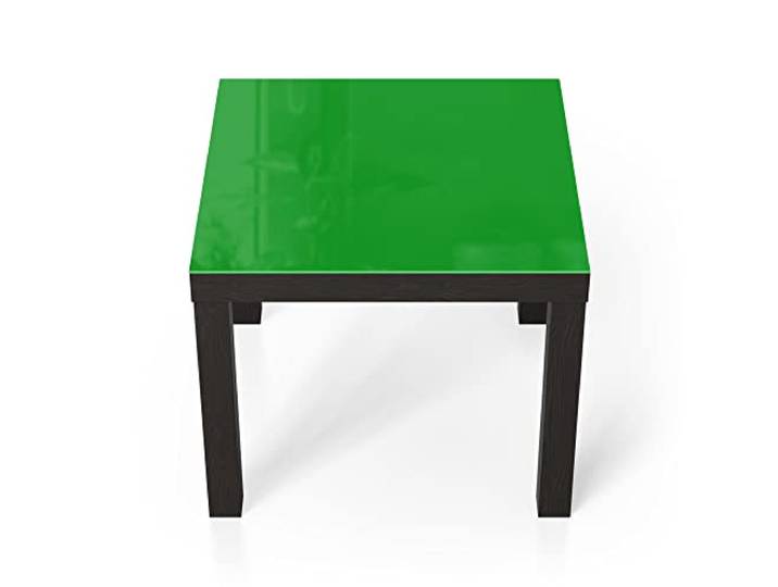 DEQORI Glastisch schwarz klein 55x55 cm Unifarben - Mittelgrün ausgefallener Beistelltisch aus Glas Hochglanz Couchtisch fürs Wohnzimmer moderner Couch Tisch mit Design