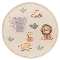 KINDERTEPPICH Waschbar, mit Tier-Motiv, Mehrfarbig, Ø 120 cm