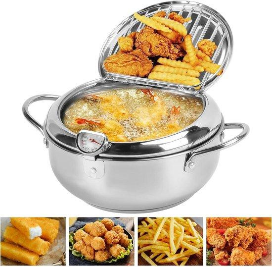 Mumisuto Japanse Frituurpan met Thermometer - Zilver - 24 cm