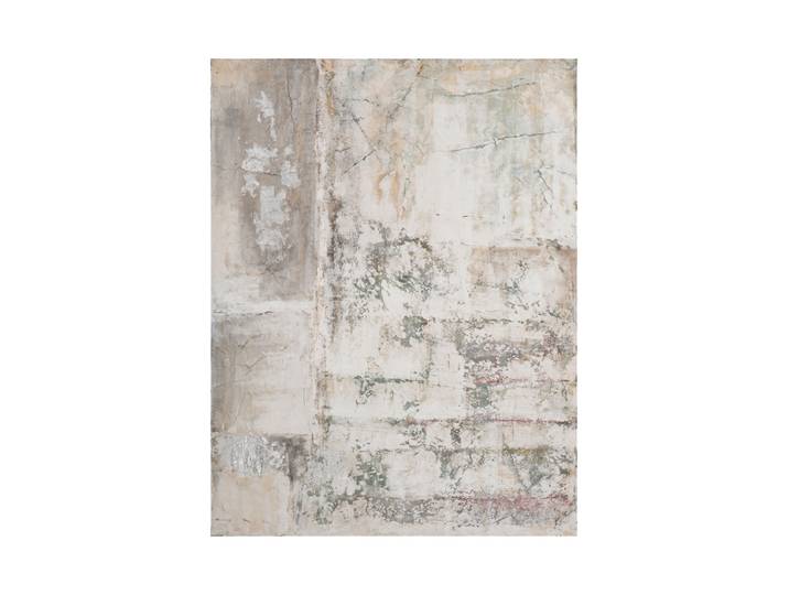 Handgemaltes Bild „Abstrakt Beige & Silver“ 115 x 150 cm Beige, Silber Crea Collection