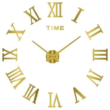 Uplift Essentials 3D Luminous DIY Frameless Wall Clock Modern Silent Digital Clock Wall Stickers For Home & Office Decor 033 Gold 3d Grand 51 In (130 Cm)
