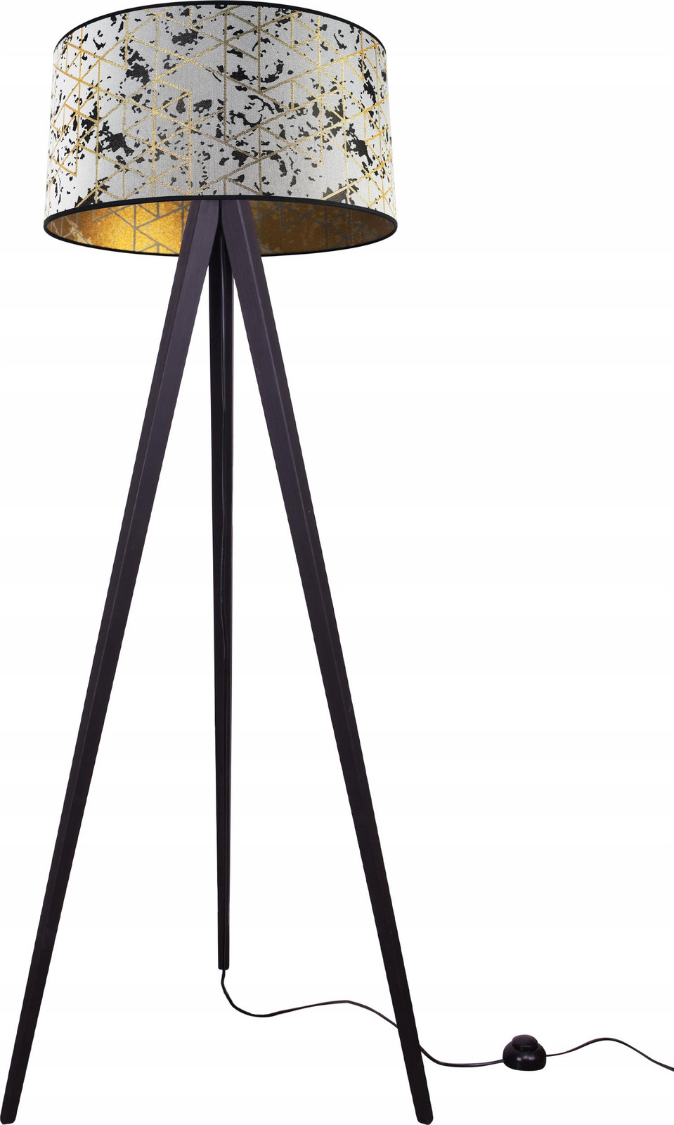 LightHome Standaardlamp met tripod en houten lampenkap, 45 cm
