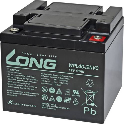 Long WPL40-12N-V0 Bleiakku Blei-Vlies (AGM) 40Ah 12V 1St.