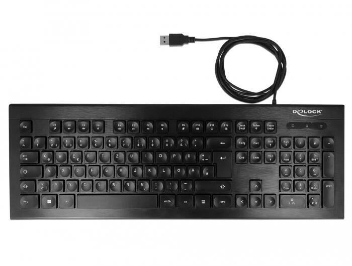 DeLOCK kabelgebundene USB Tastatur - QWERTZ Deutsch - Schwarz 12672