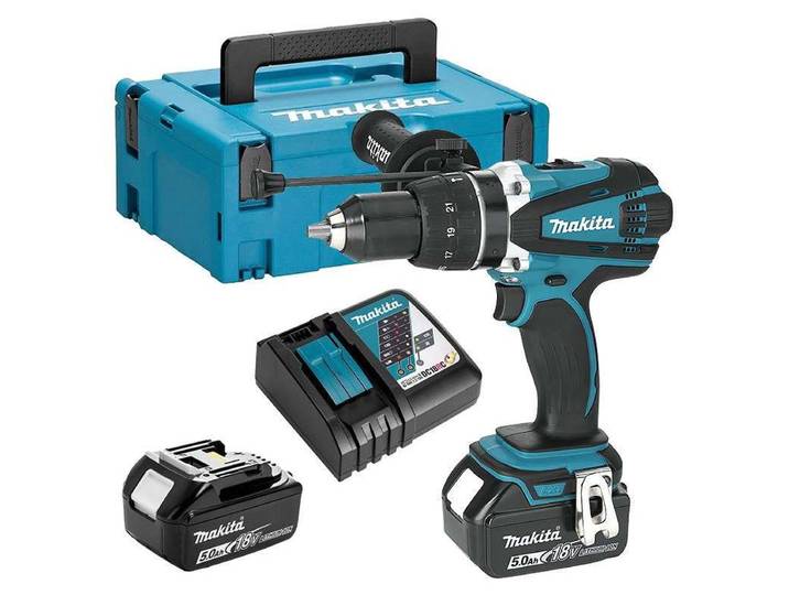 Perceuse Visseuse à Percussion MAKITA DHP458RTJ 18 V Li-ion 2 x 5.0 Ah