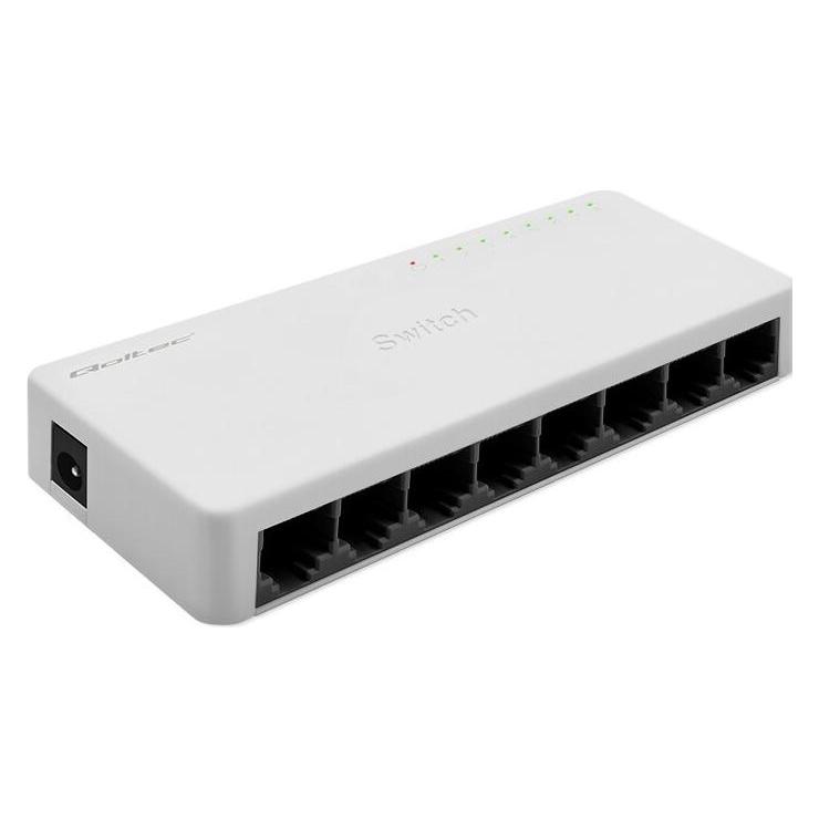 Qoltec Netzwerk-Switch 8xRJ45-Port 100Mbps LAN (8 Ports) (52246)