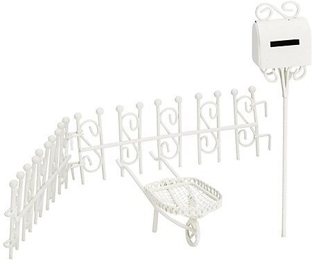 Miniatur-Set "Garten" aus Metall, 4-teilig