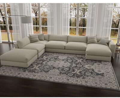 Domani Greige Distressed Luxe Traditional Area Rug