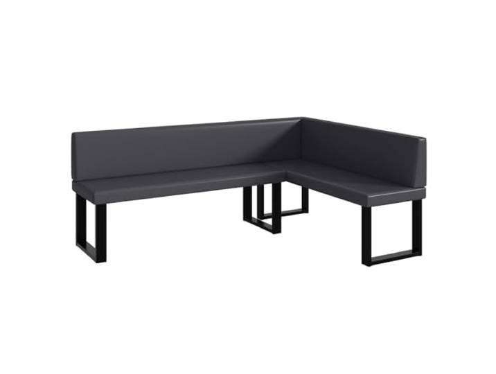 MEBLINI Eckbank für Esszimmer - Küchenbank - Essecke - Sitzecke Küche - Toni - U-Beine 142x196x87cm Rechts - Grau Kunstleder
