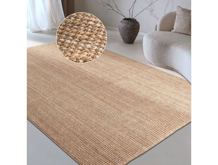 Teppich GOODPRODUCT Avot Juteteppich , beige (natur gold), B:120cm H:10mm L:170cm, Jute, Teppiche, Teppich, 100% Jutefaser, Läufer, Esszimmer, Wohnzimmer, Skandi