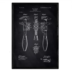 POSTER Vintage Patent – Key A3 Rahmenlos