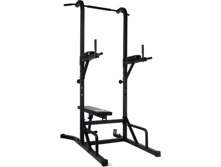 VirtuFit Spieltisch VirtuFit Power Tower Deluxe mit Fitnessbank, Dip- und Klimmzugstation