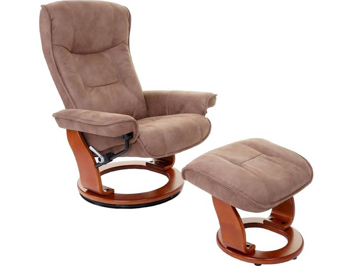 MCA Fauteuil relax Hamilton\, Fauteuil TV pouf\, Tissu/Textile 130kg chargeable ~ marron antique\, couleur miel