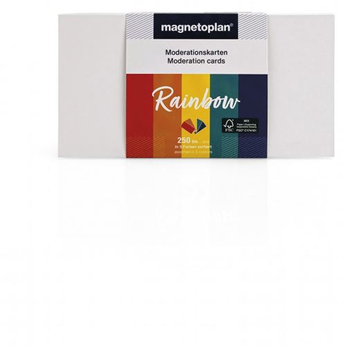 magnetoplan Moderationskarten Rainbow farbsortiert 20,0 x 10,0 cm, 250 St.