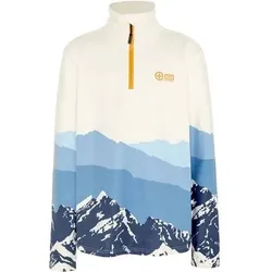 CHIEMSEE Fleecepullover mit Berglandschaft-Grafik, Größe 122/128 in Grau 130905