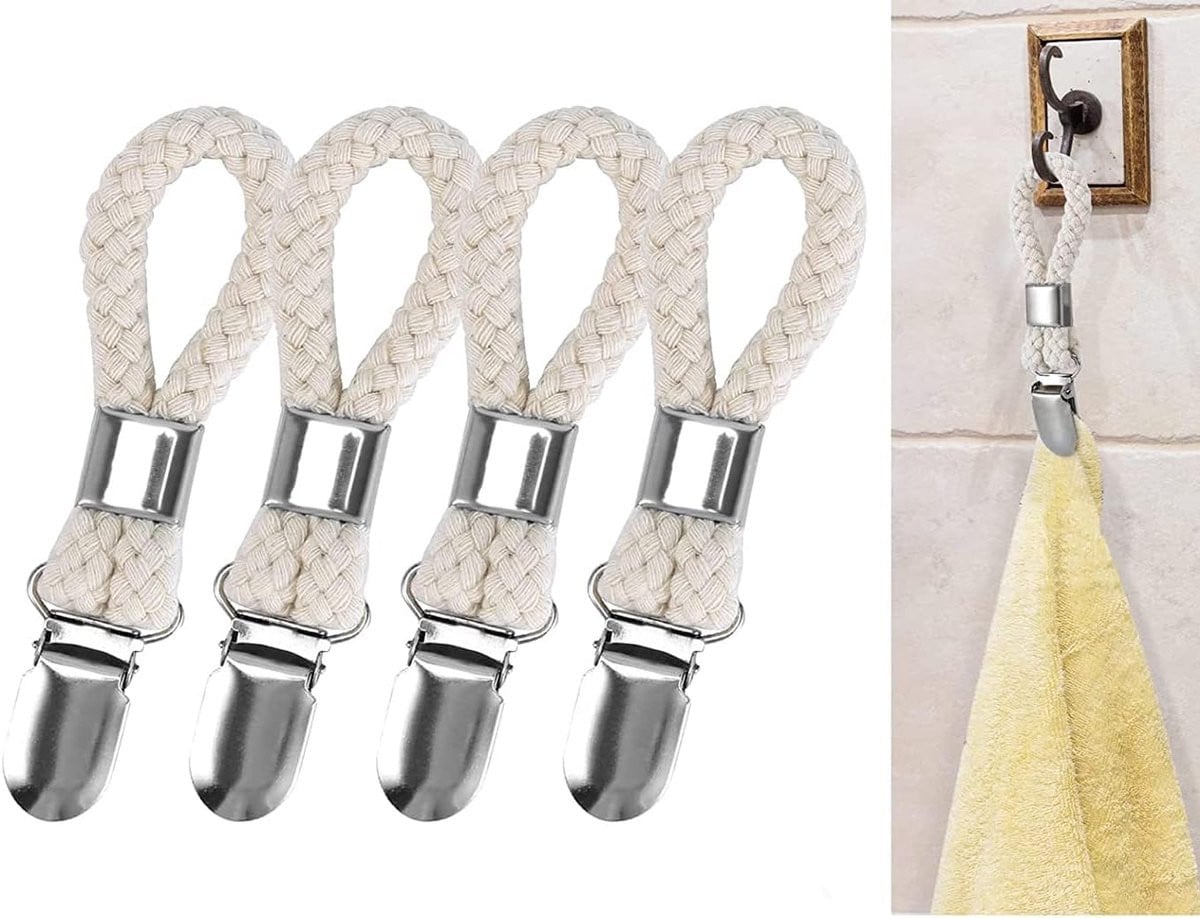 Set van 4 handdoekklemmen voor de keuken en badkamer
