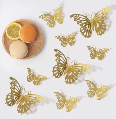 Inspire Curations 48 Piece 3D Butterfly Wall Decor Set For Room, Party & Cake Decorations style 2