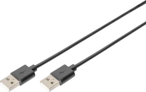 Digitus USB-Kabel USB 2.0 USB-A Stecker, USB-A Stecker 1.00m Schwarz AK-300100-010-S