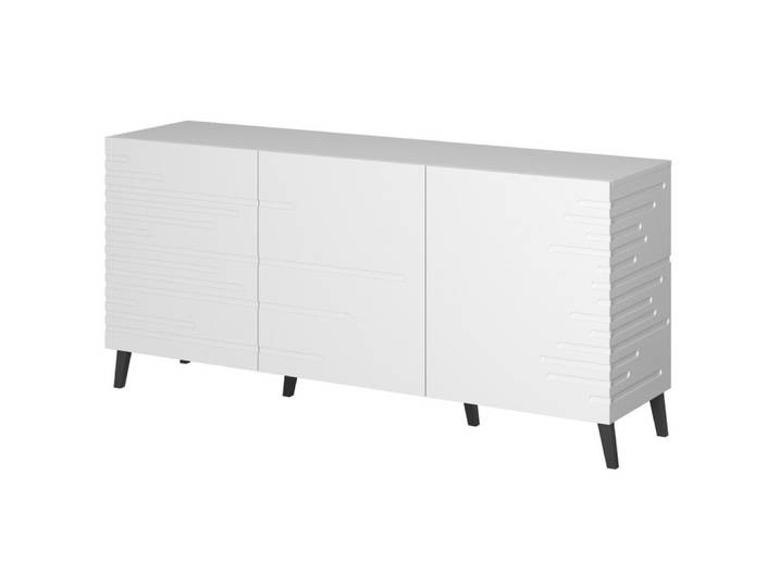 Buffet design en bois blanc mat 155 cm