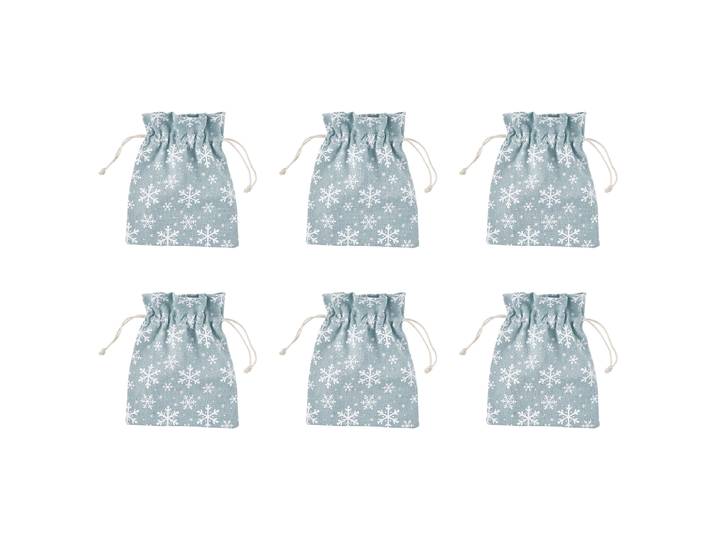 Geschenke-Säckchen 6er-Set 14 x 18 x 5cm Blau/Blau