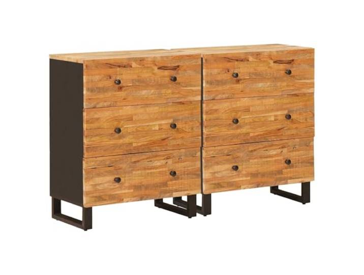 Heofavd 2er-Set Sideboard Kommode Mango Massivholz Braun 60x33x75 cm
