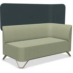 Profim Softbox 2LW Sofa 2-Sitzer, Armlehne links mit Trennwand, Kufengestell frei konfigurierbar