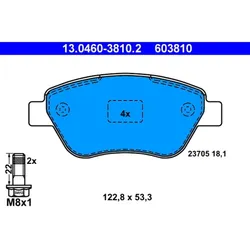 Bremsbelagsatz Scheibenbremse ATE 13.0460-3810.2 für Lancia Fiat Musa Idea