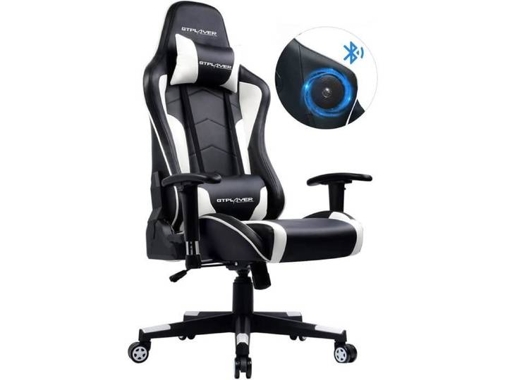 Chaise Gaming - GTPLAYER - Haut-parleur Bluetooth - Design ergonomique - Accoudoirs réglables