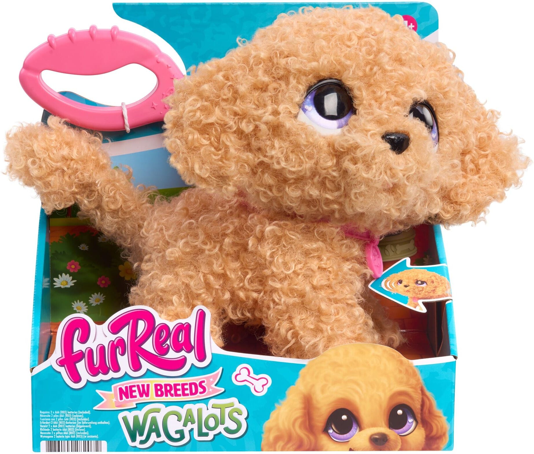 Just Play FurReal Wag-a-Lots Poodle Interactive Plush Dog for Kids, Includes Batteries, Detachable Lead