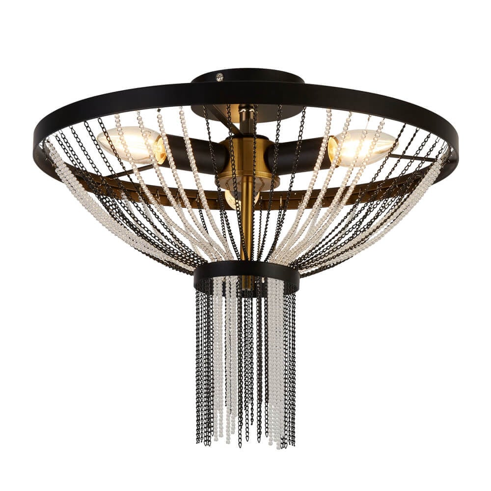 Searchlight Plafondlamp Baguette zwart metalen