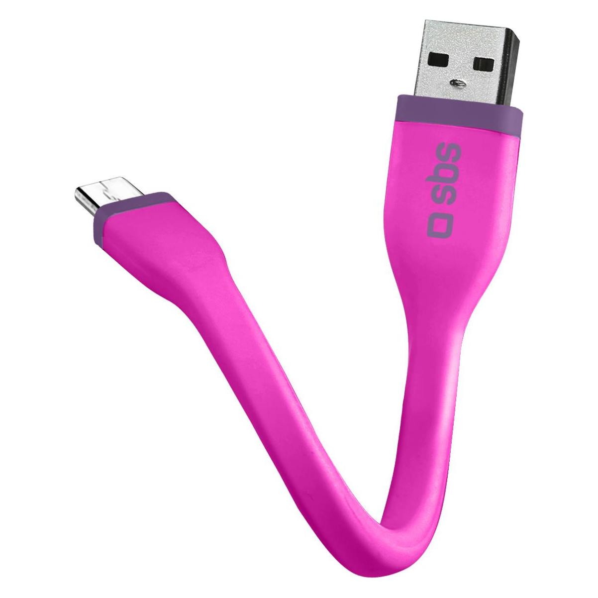 SBS Mini-Ladekabel Micro-USB (0.12 m) (TECABLEMICROSHFLATP)
