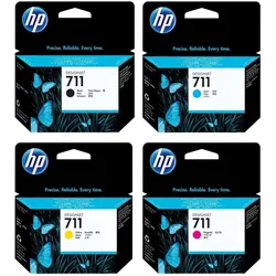 HP, Druckerpatrone, Original 711 Set 4x Tinte Patronen DesignJet T120 T125 T520 T525 T530
