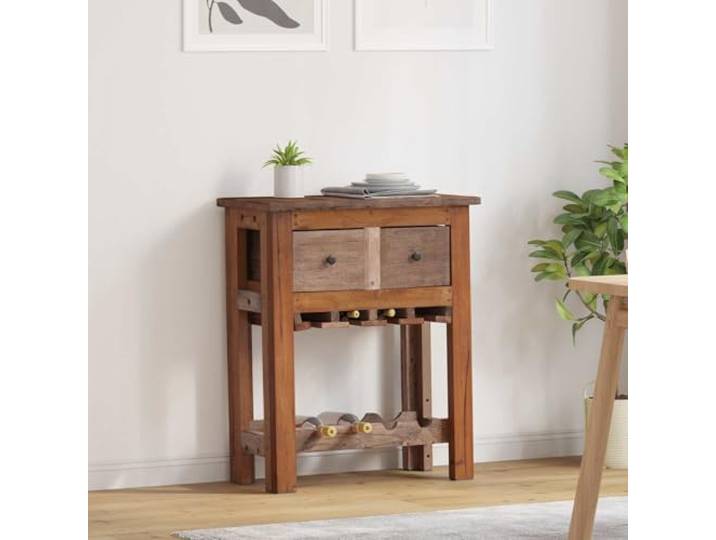 APXESS Küchenschrank aus massivem Altholz, 60 x 30 x 70 cm, rustikal Wärme ausstrahlendes Design, kompakt für kleine Räume, sofort einsatzbereit