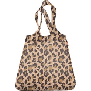 Reisenthel Einkaufstasche Mini Maxi Shopper, leo macchiato, aus Polyester, in sich verstaubar, mit Henkeln, 42 x 60 cm