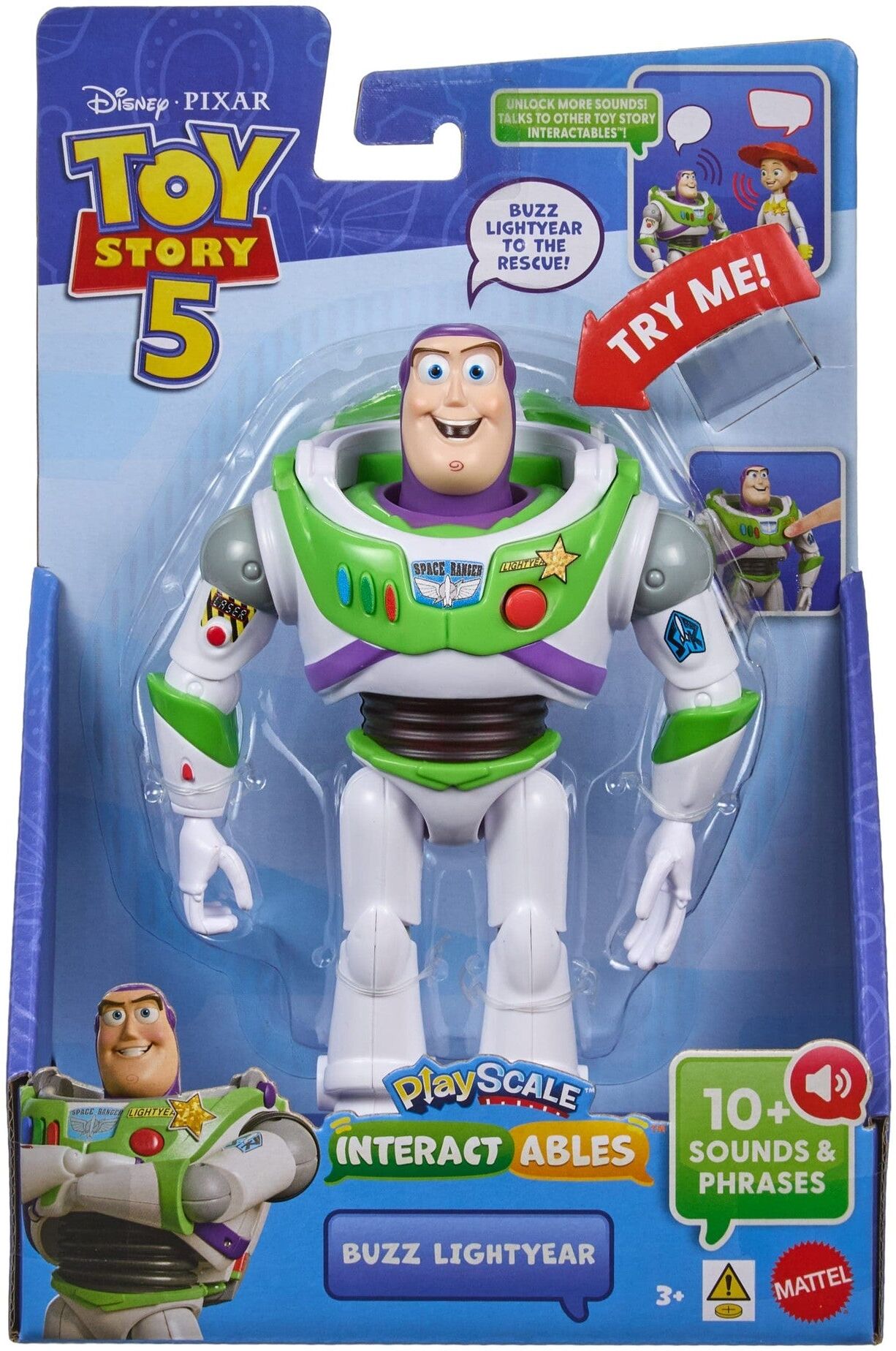 Mattel Disney Pixar Toy Story 5 Interactables Buzz Lightyear Talking Action Figure, 7-Inch PlayScale, Ages 3+